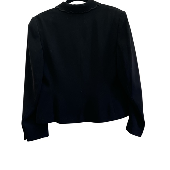 John Meyer of Norwich Scalloped Black Blazer 12P Coquette Corporate Y2K Tailored - Picture 3 of 7